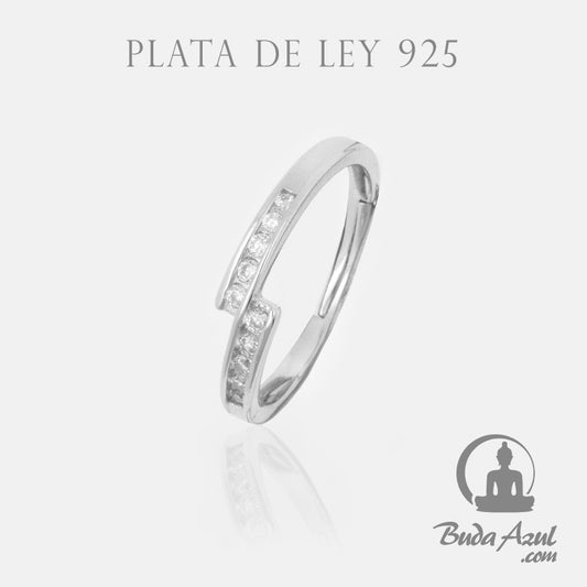 Anillo Plata de Ley 925 LAZO CIRCONITAS REF. 590
