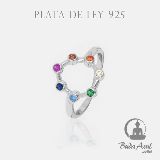 Anillo Plata de Ley 925 7 CHAKRAS REF. 590
