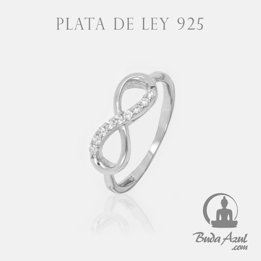 Anillo Plata de Ley 925 INFINITO CIRCONITAS REF. 590