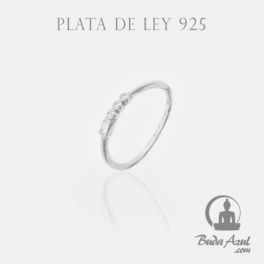 Anillo Plata de Ley 925 3 CIRCONITAS REF. 390