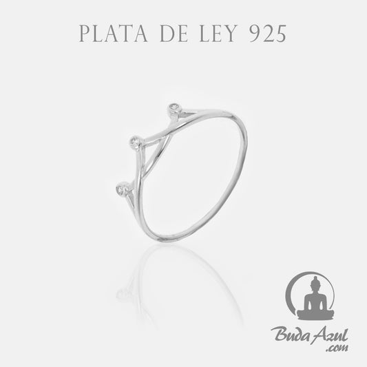 Anillo Plata de Ley 925 CORONA CIRCONITA REF. 390