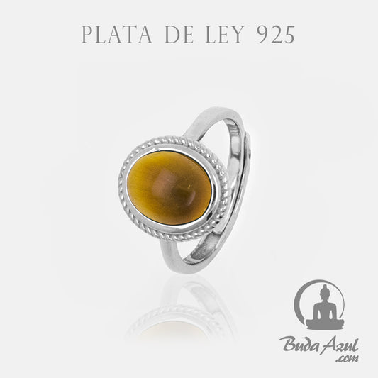 Anillo Plata de Ley 925 OVALADO OJO DE TIGRE REF. 890