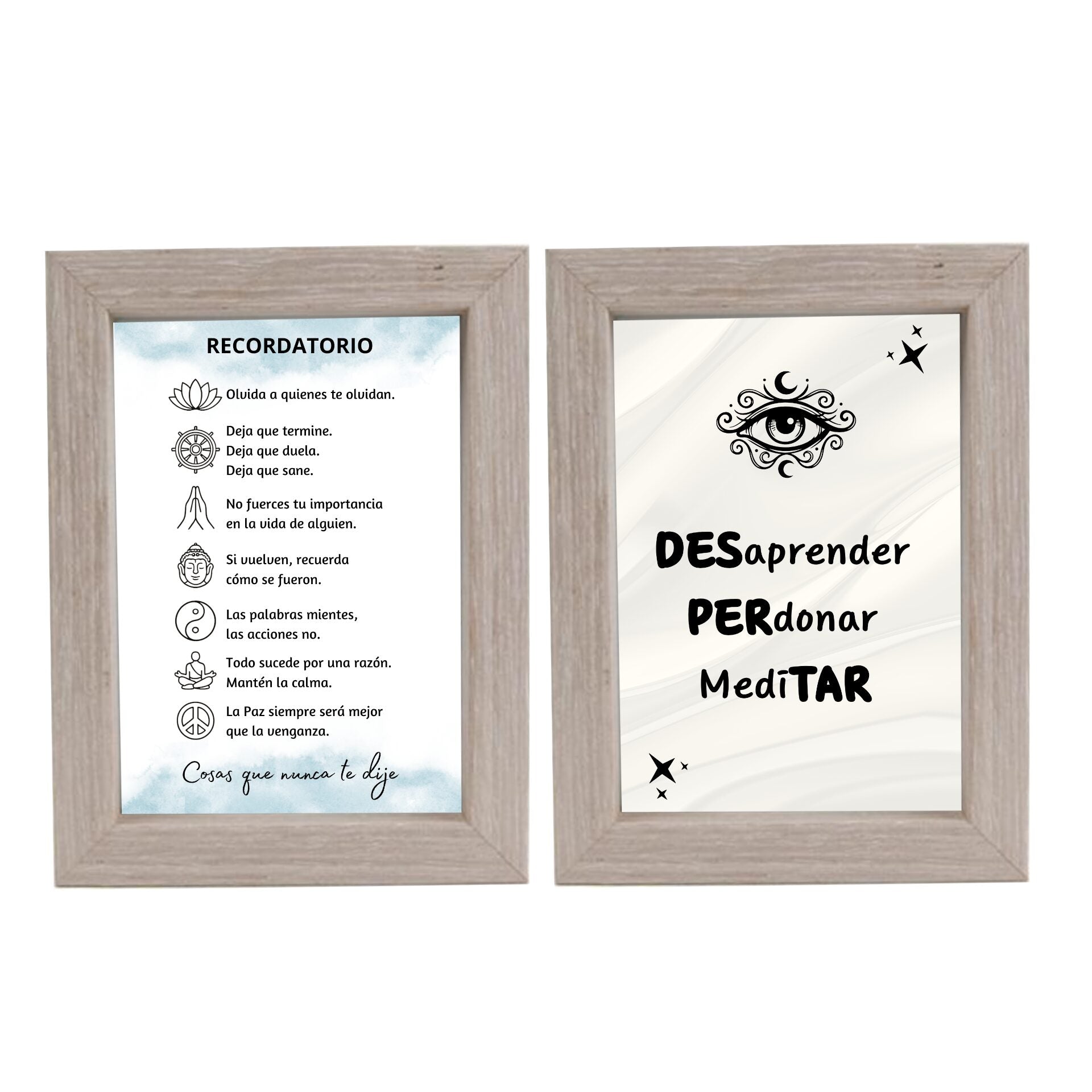 Cuadro Motivacional Doble Cara Recordatorio y Despertar - Claro