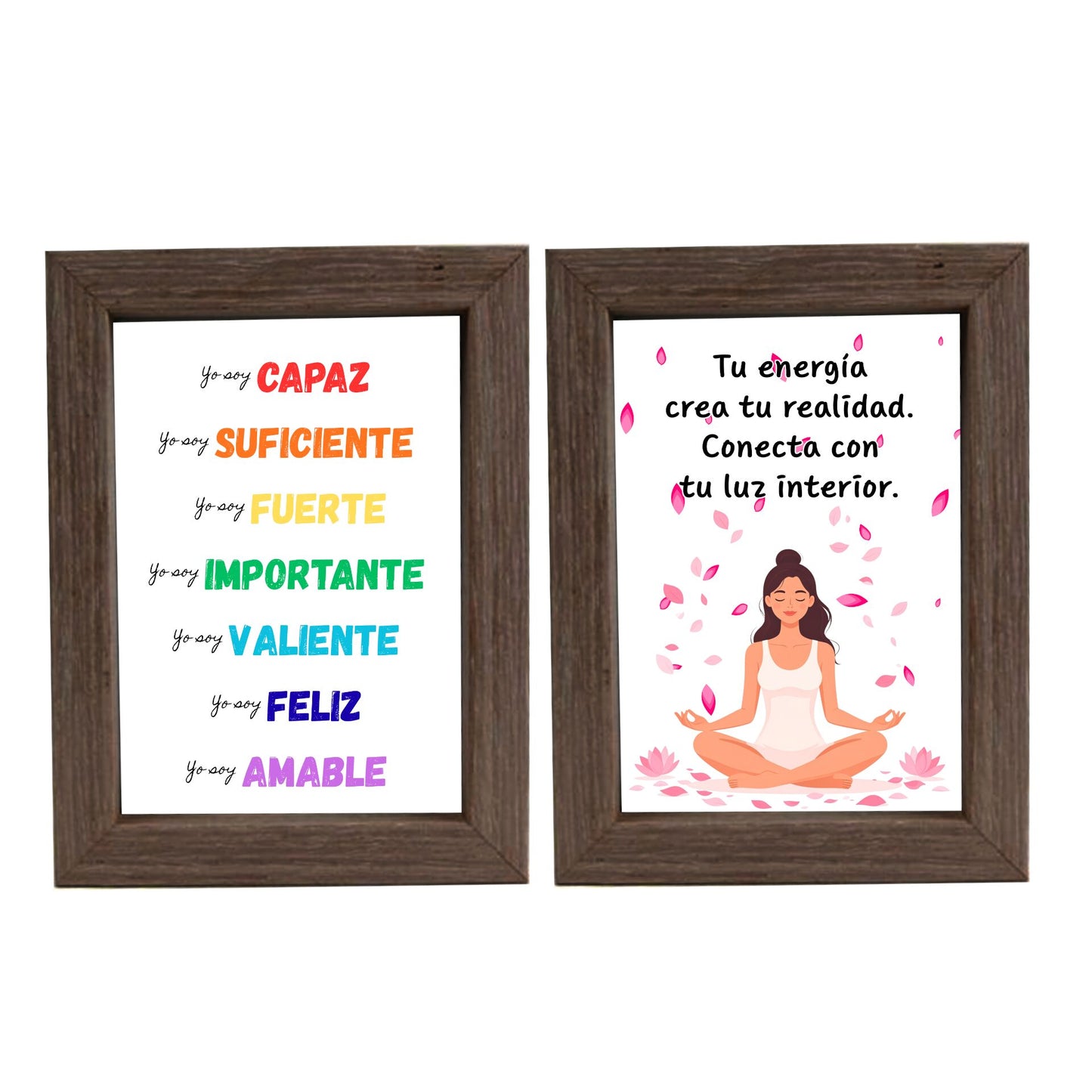Cuadro Motivacional Doble Cara Meditación y Afirmaciones - Oscuro