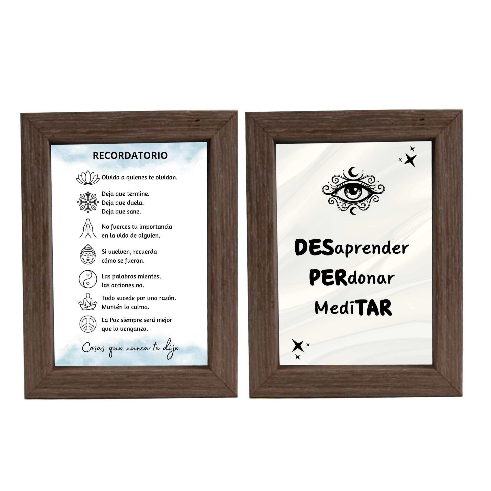 Cuadro Motivacional Doble Cara Recordatorio y Despertar - Oscuro