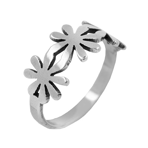 SET 12 ANILLOS DE ACERO - FLORES