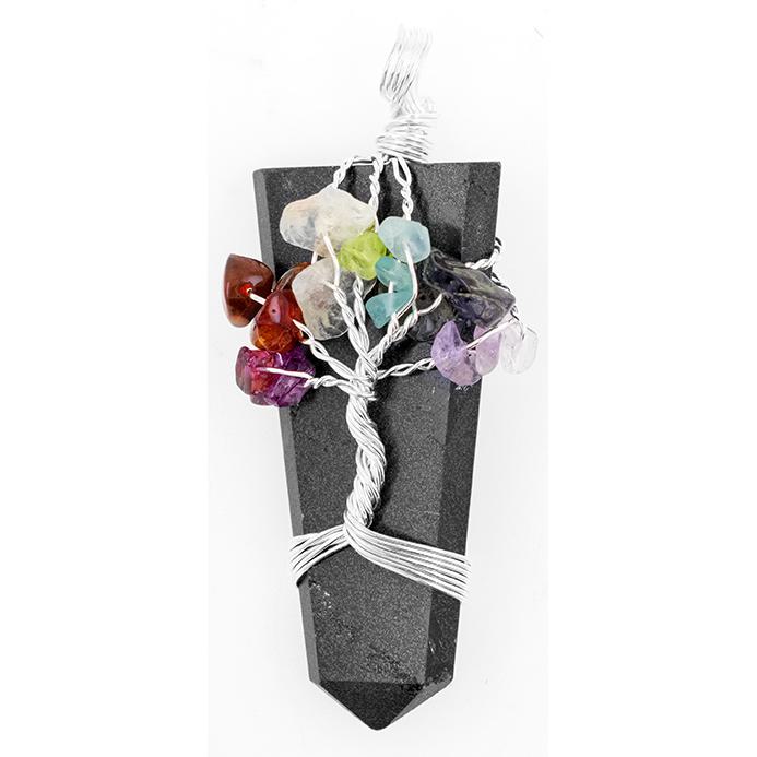 Colgante Flat TURMALINA Arbol 7 Chakras