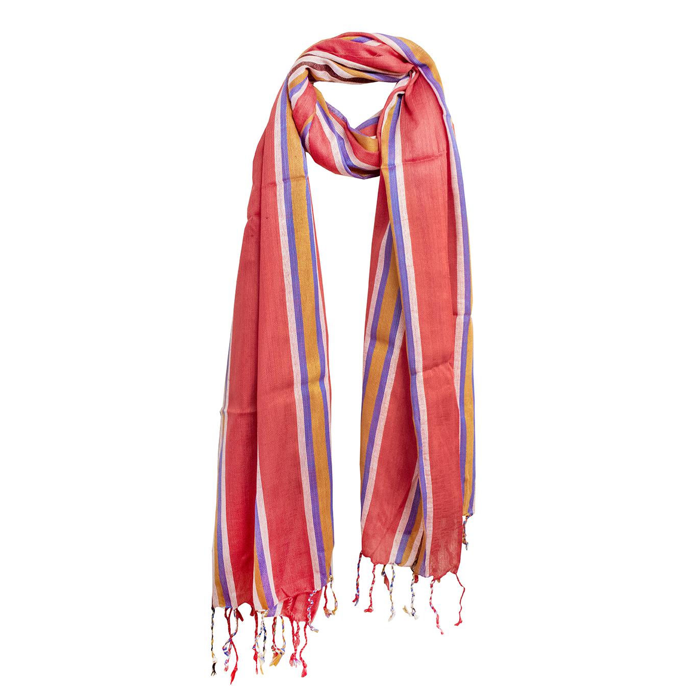 Fular rayas rojo