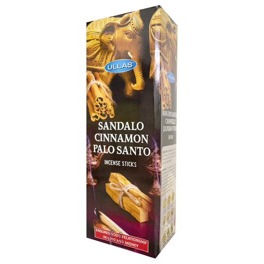 Incienso SANDALO CANELA PALO SANTO 6 cajitas 120 grs. ULLAS