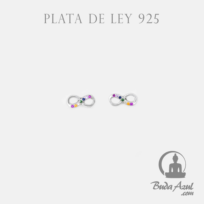 Pendientes Plata de Ley 925 INFINITO CIRCONITAS COLORES REF. 390