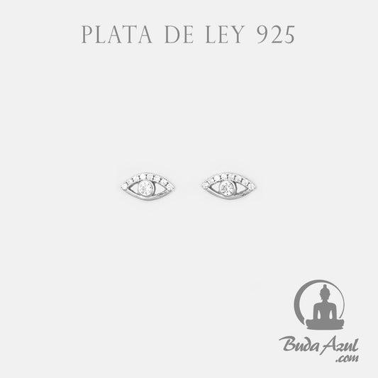 Pendientes Plata de Ley 925 OJO CIRCONITAS REF. 390