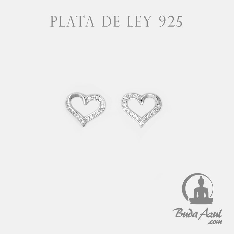 Pendientes Plata de Ley 925 CORAZON CIRCONITAS REF. 490