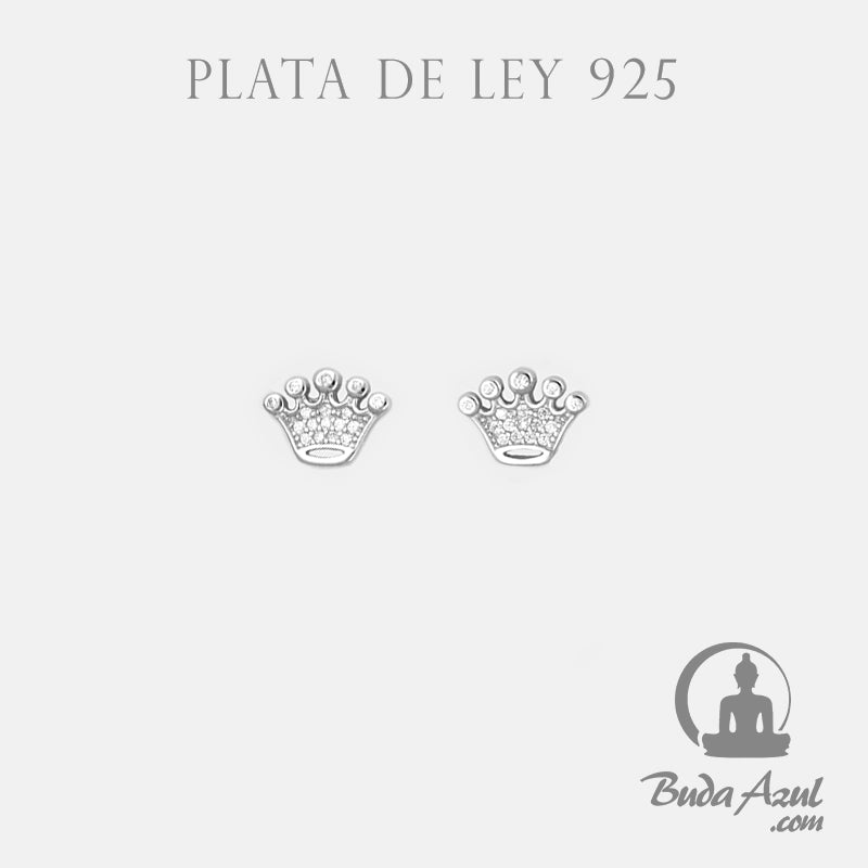 Pendientes Plata de Ley 925 CORONA CIRCONITA REF. 490