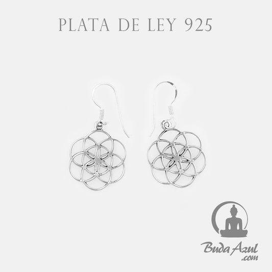 Pendientes Plata de Ley 925 FLOR DE LA VIDA REF. 590