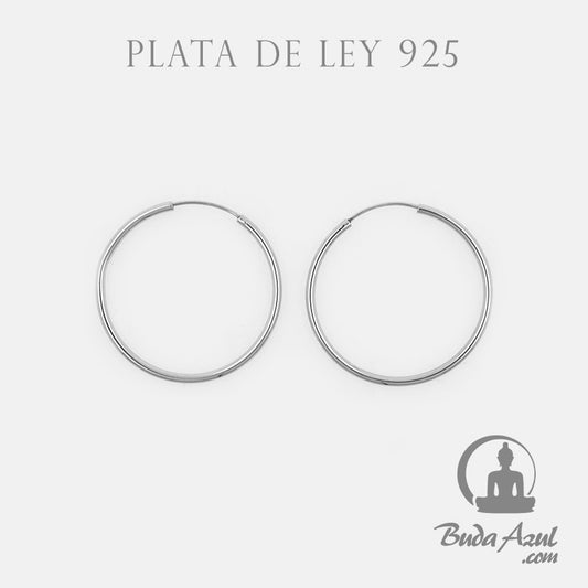 Pendientes Plata de Ley 925 ARGOLLA LISO REF. 690