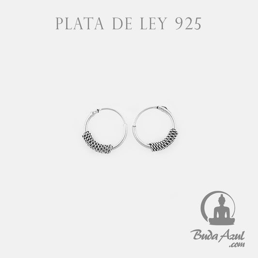 Argollas Plata de Ley 925 12 mm TRENZADO REF. 150