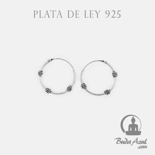 Argollas Plata de Ley 925 16 mm NUDOS REF. 190