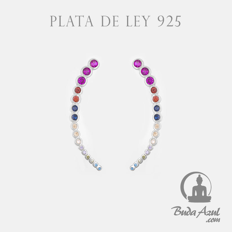 Pendientes Plata de Ley 925 CIRCULOS CIRCONITAS COLORES REF. 890
