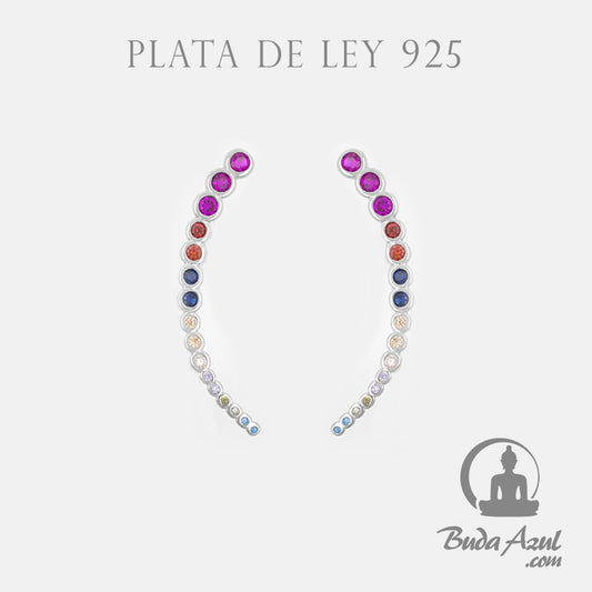 Pendientes Plata de Ley 925 CIRCULOS CIRCONITAS COLORES REF. 890