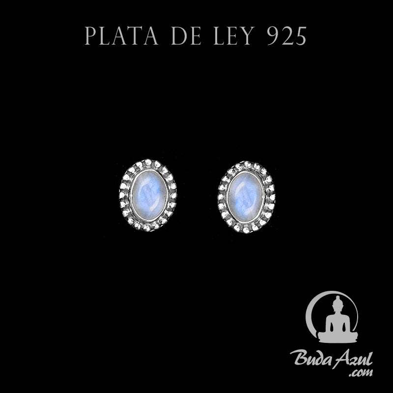 Pendientes Plata de Ley 925 Piedra Luna MOD.5 REF. 300