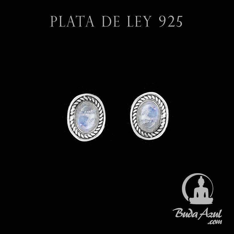 Pendientes Plata de Ley 925 Piedra Luna MOD.2 REF. 300