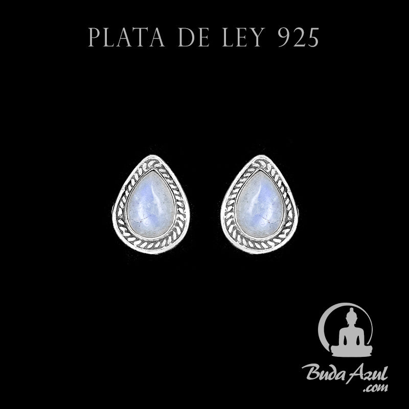 Pendientes Plata de Ley 925 Piedra Luna MOD.1 REF. 400
