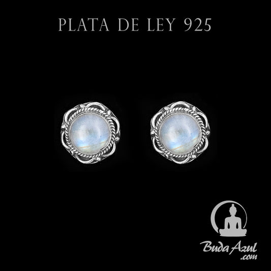Pendientes Plata de Ley 925 Piedra Luna MOD.10 REF. 500