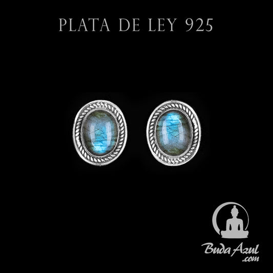 Pendientes Plata de Ley 925 Labradorita MOD.4 REF. 500