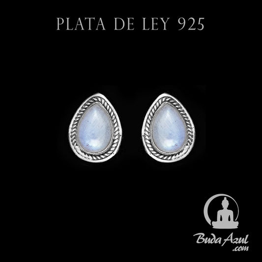Pendientes Plata de Ley 925 Piedra Luna MOD.8 REF. 500