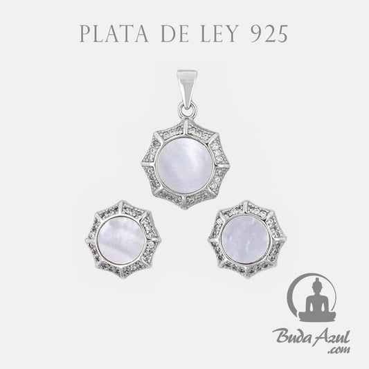 Juego Pendientes Colgante Plata de Ley 925 NACAR REF 1390
