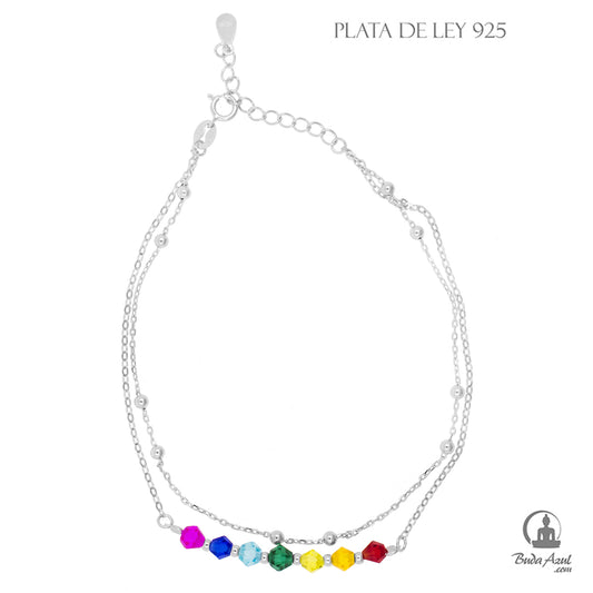 Tobillera Plata de Ley 925 CHAKRAS