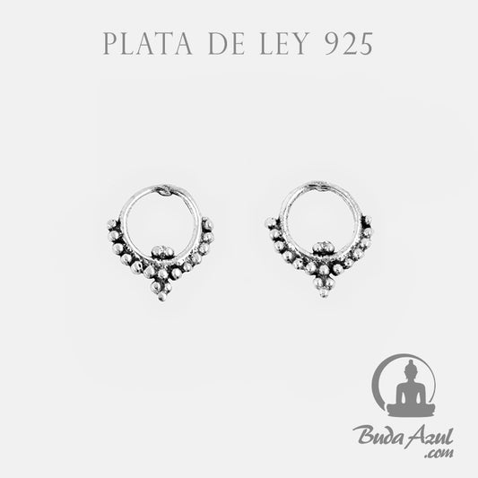 Pendientes Plata de Ley 925 argolla de bolas