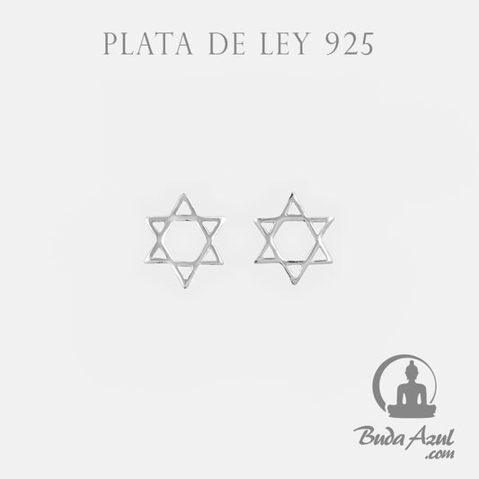 Pendientes Plata de Ley 925 estrella david