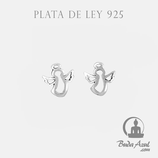 Pendientes Plata de Ley 925 ángeles relieve