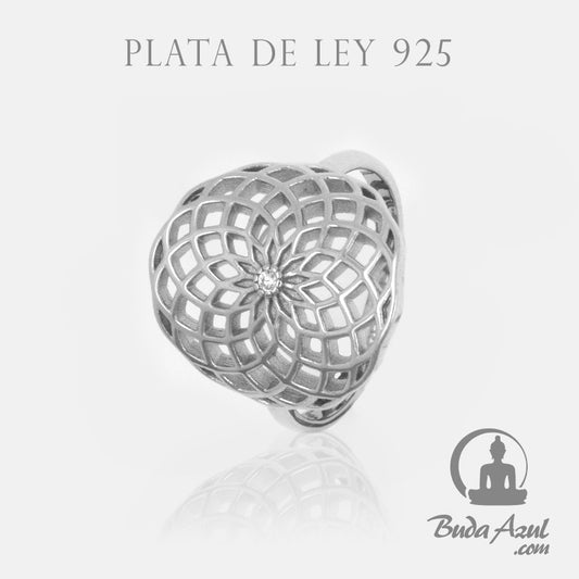 Anillo Plata de Ley 925 FLOR DE LA VIDA CON CIRCONITA REF. 790